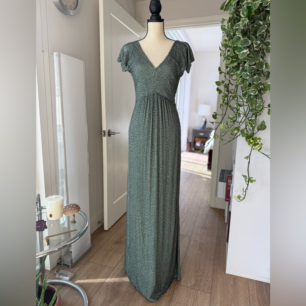 Hoss Intropia Fully Beaded Pale Green Formal Gown / Maxi Dress NWT